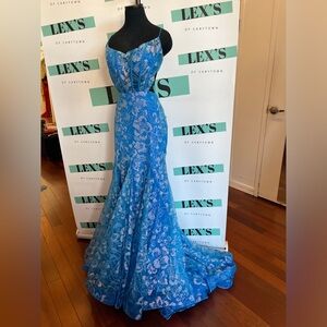 Christina Wu floral corset cutout mermaid gown